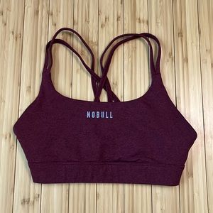 NOBULL sports bra, size small, wine heather color